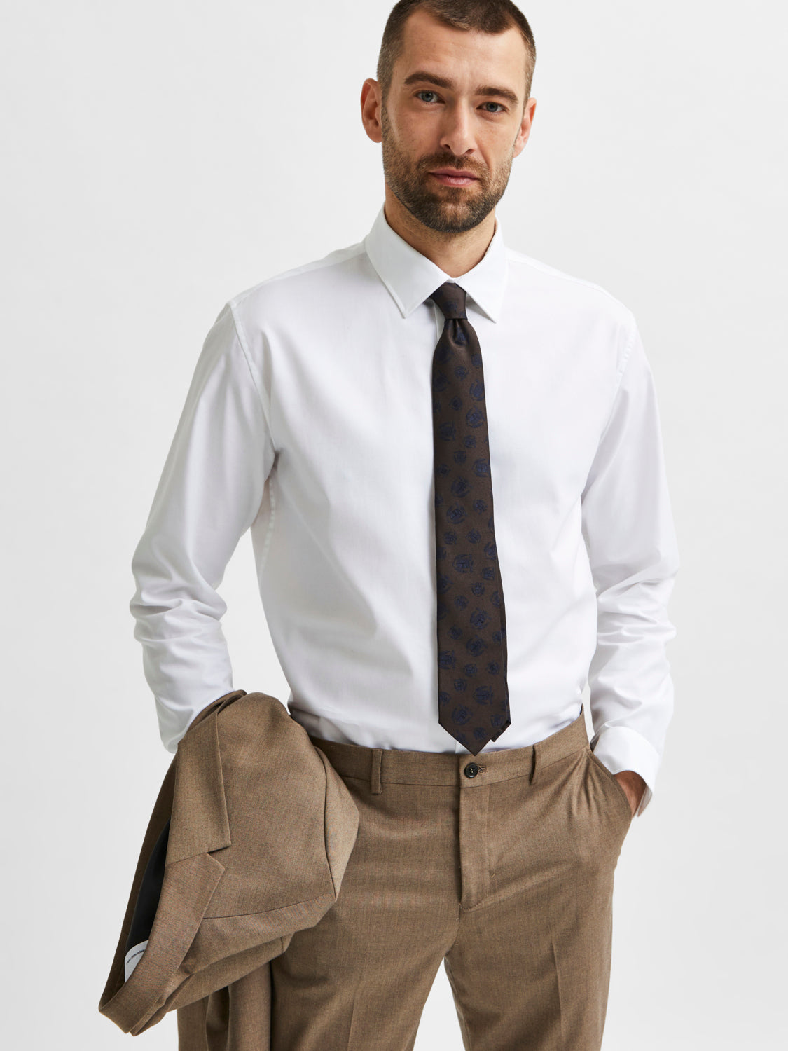 SLHSLIMETHAN Shirts - Bright White